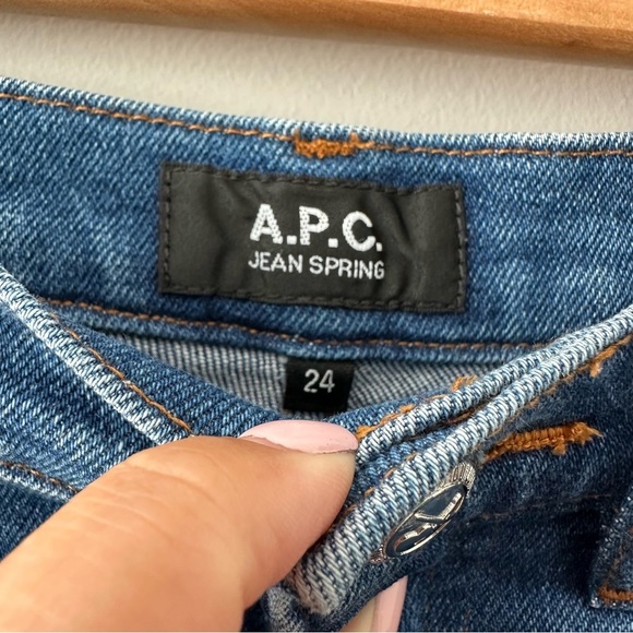 A.P.C. Spring High Rise Straight Leg Jeans Blue Denim Sz 24 - Picture 11 of 16